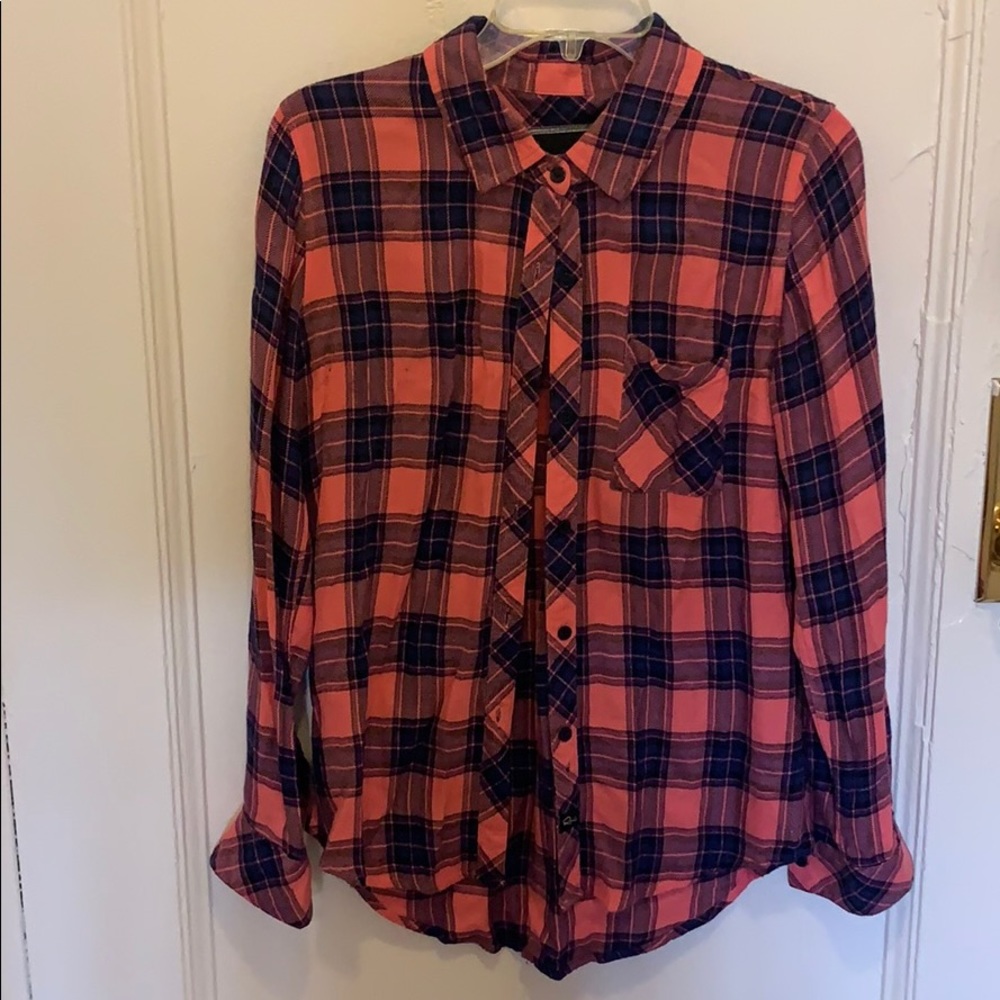 Pink and blue flannel